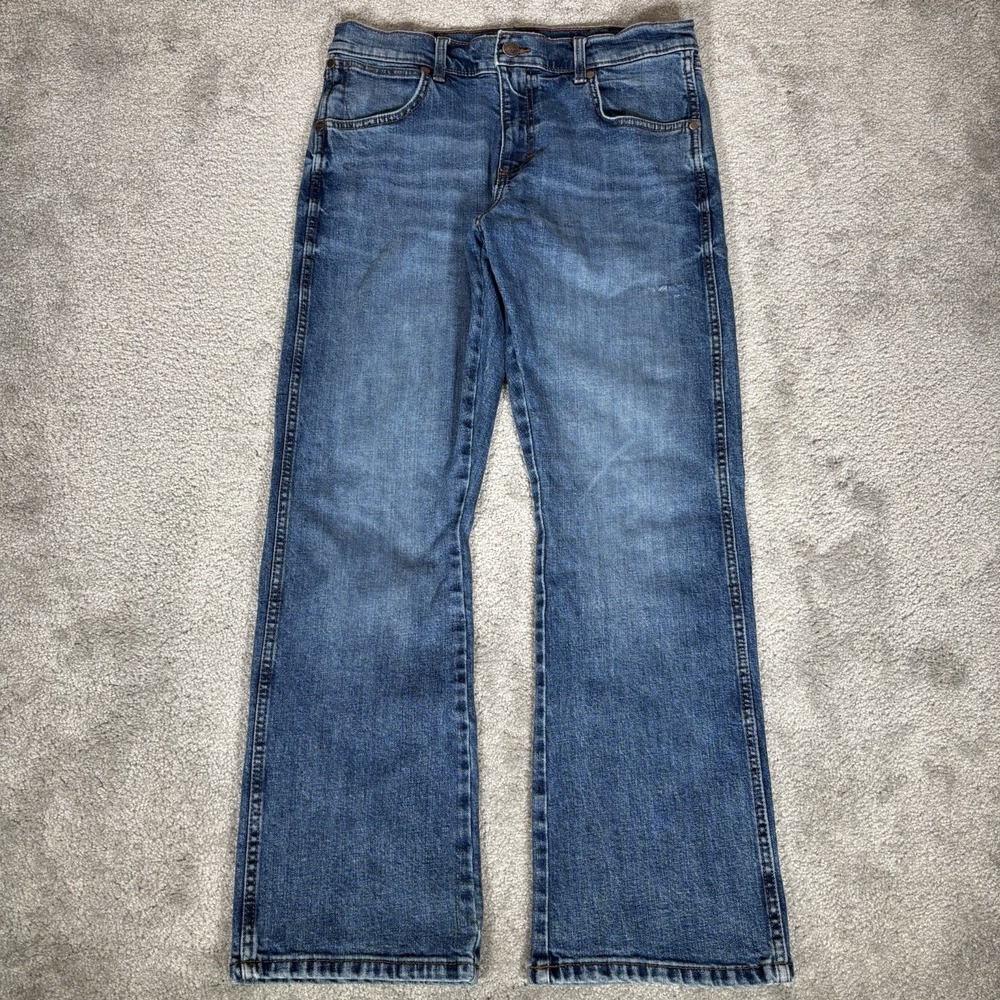 Wrangler Retro Jeans Mens 32x30 Relaxed Bootcut Blue Denim Stretch Western